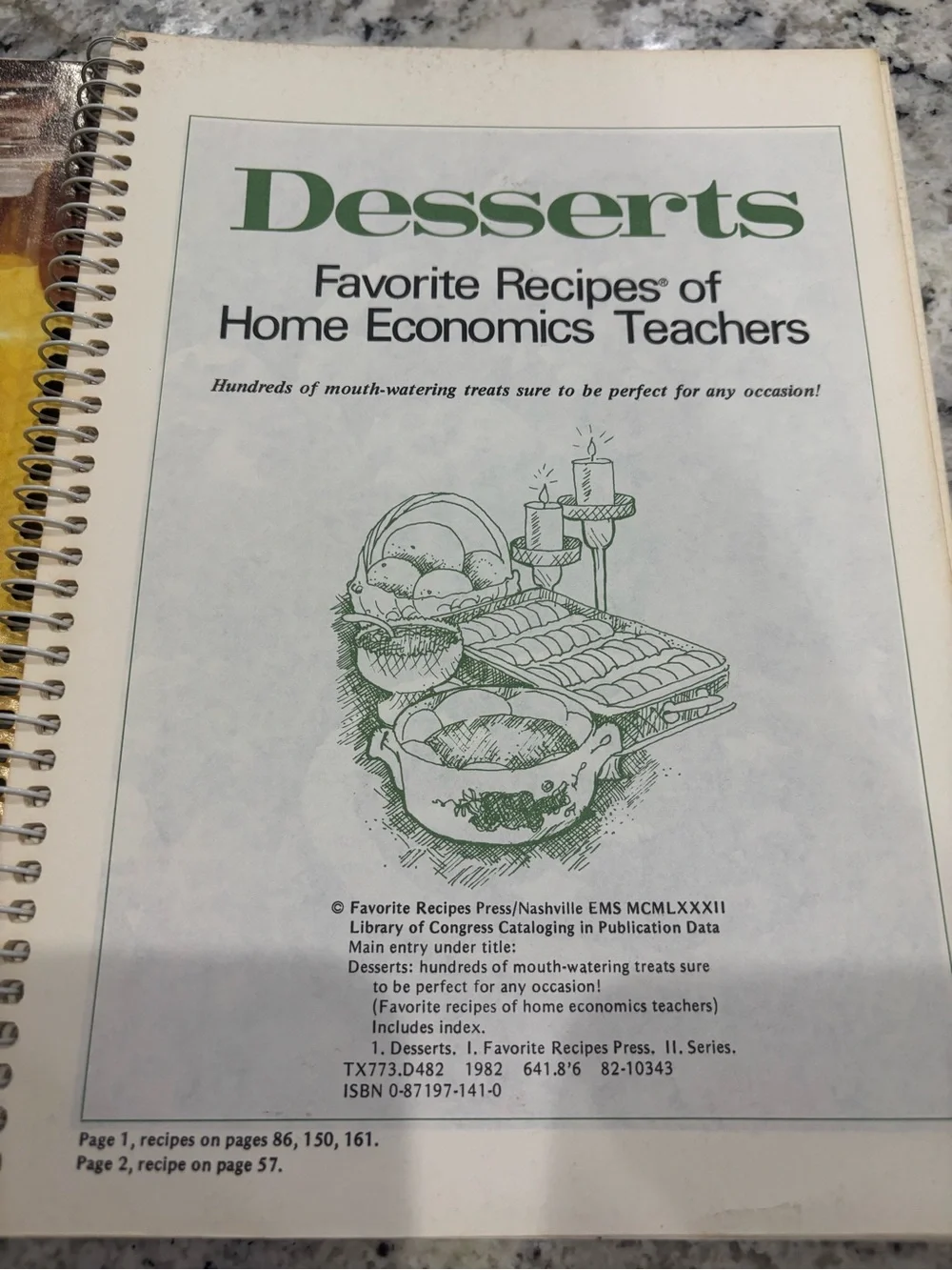 Lot of 2 Vtg Home Economics Teachers Cookbooks 1965 Casseroles & 1982 Desserts